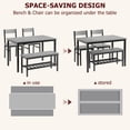 thumbnail image 3 of Litake Dining Table Set for 4, Kitchen Table with 2 Chairs and a Bench, 4-Person Dining Room Table Set with Storage Rack & Metal Frame, Dinette Set for Apartment, Kitchen, Small Space, Gray, 3 of 7