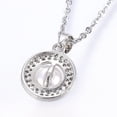 thumbnail image 2 of 1pc 8.5mm round pearl and round square zircon pendant necklace with 18-inch chain Stainless Steel Color, 2 of 3