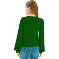 thumbnail image 3 of Diconna Women's Long Sleeve Button Cardigan Sweater Lapel Cable Knit Short Sweater Jacket, 3 of 5