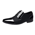 thumbnail image 2 of Tawop Dress Shoes Men Faux Leather Casual Comfy Fashion Pointy Toe Black Size:5.5, 2 of 9