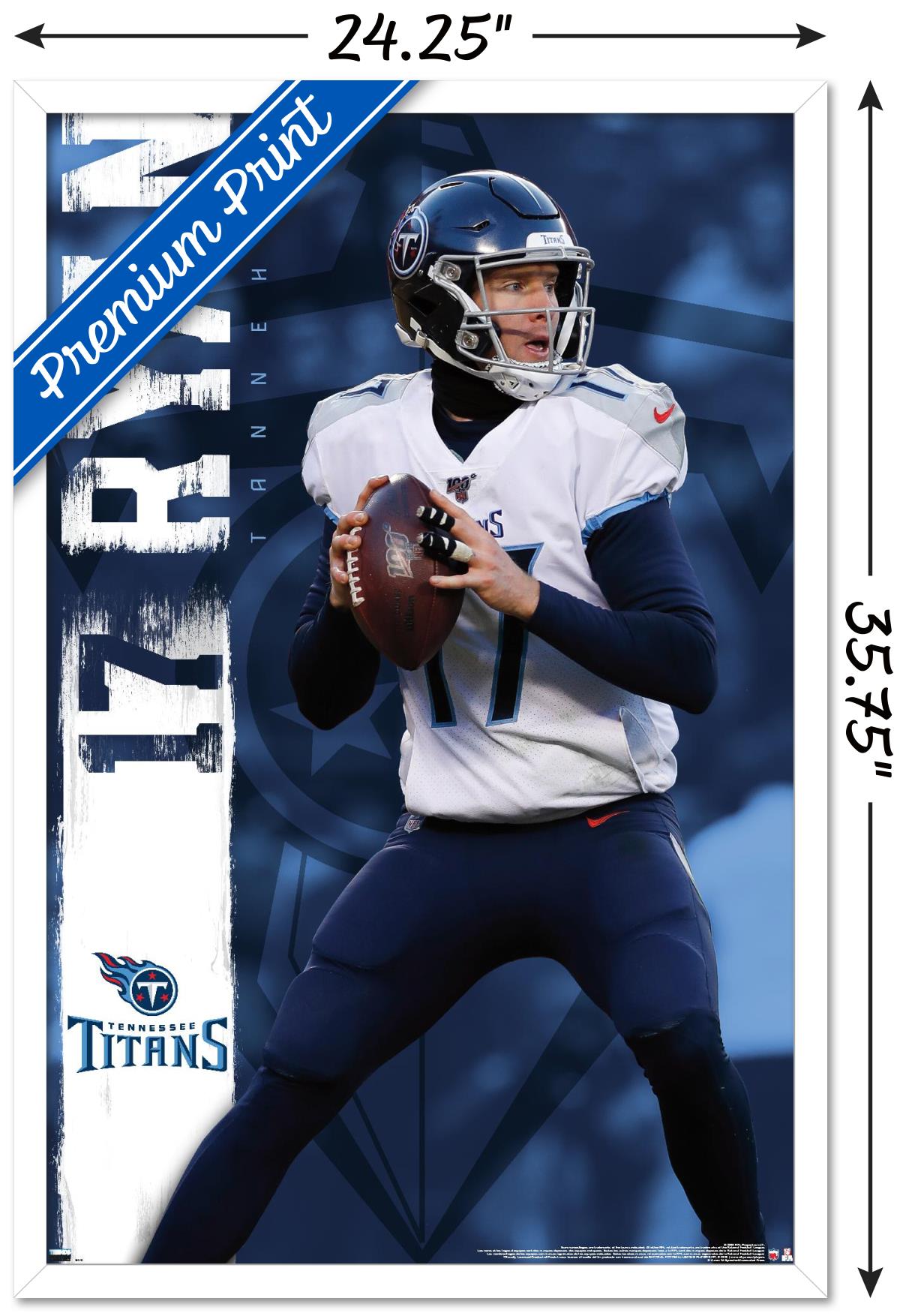 NFL Tennessee Titans - Ryan Tannehill 20 Wall Poster, 22.375" x 34", Framed
