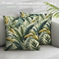 thumbnail image 3 of COMIO  Palm Leaves Decorative Throw Pillow Cover Case,Tropical Palm Leaves Jungle Leaf Outdoor Pillow Cases Square Standard Cushion Covers for Sofa Couch Bed White, 3 of 5