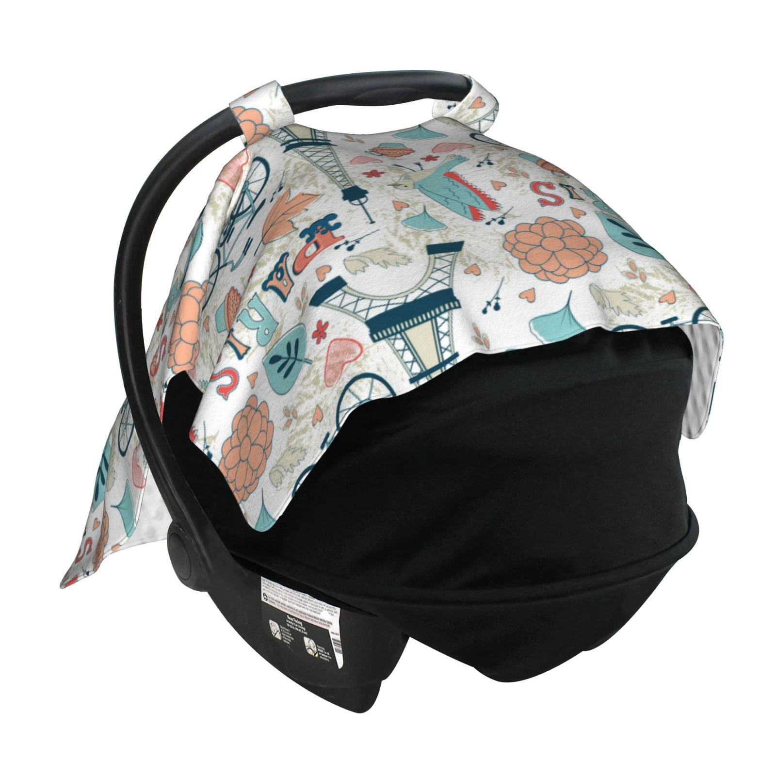 Car Seat Cover Baby - Eiffel tower Breathable Infant Car Seat Cover for Baby Carseat, Lightweight Comfort Baby Essentials Must Haves Newborn Stuff for Girl Boy