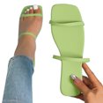 thumbnail image 3 of WEAIXIMIUNG Black Slippers Men Fuzzy Ladies Fashion Summer Solid Color Leather Square Head Open Toe Beach Slippers, 3 of 7