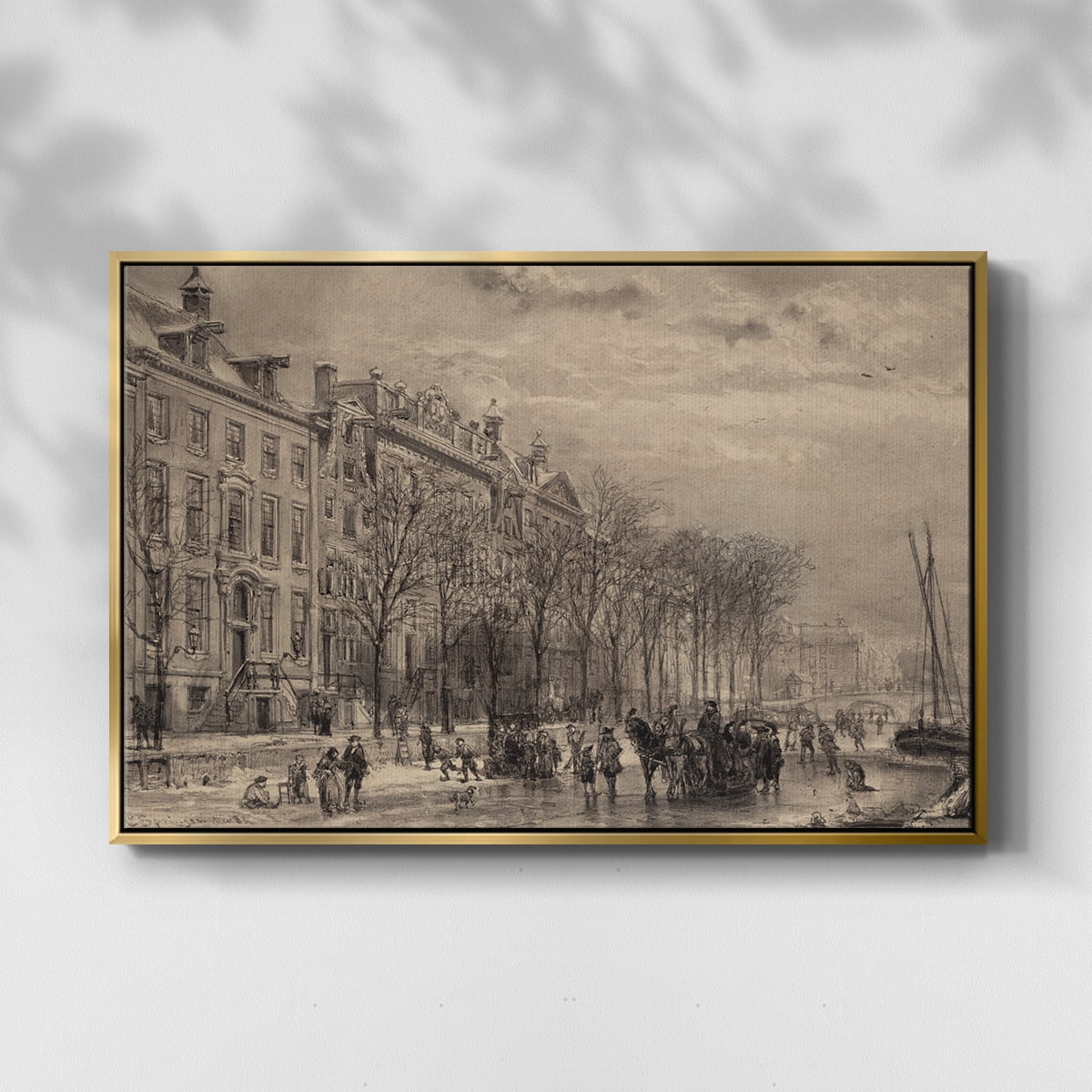 Vintage Landscape-CCXXXIII By Wexford Home Framed in Gold Wood Gallery Wrapped Canvas 25 in. x 37 in.