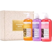 Bubble Foaming Bath with Pure Epsom Salt - Chamomile Rose Lavender Bath Set, Relaxing Holiday Birthady Gifts for Her, 3 Pack 49.8 fl oz