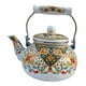 thumbnail image 3 of Jarra de bebida de tetera de té de esmalte con agua resistente al mango de agua hervidor de agua bota de esmalte floral para cocina hirviendo agua de A, 3 of 8