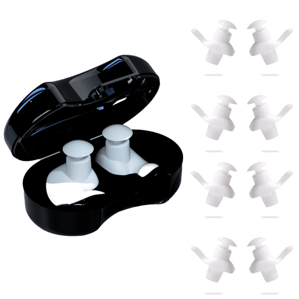 Tapones para los oídos de natación, tapones para los oídos impermeables de silicona, reutilizables, suaves, adecuados para nadar, surfear, bucear y otros deportes acuáticos, adultos y niños MFZFUKR CPB-DE-WX303-2