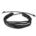 thumbnail image 2 of EHJRE Handmade Multi Strand Braided PU Leather Wrap Wristband Fashion Jewelry Black, 2 of 9