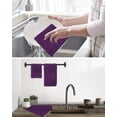 thumbnail image 5 of Pure Dark Purple Kitchen Dish Towels for Drying Dishes Set of 2, Simple Solid Color Waffle Weave Microfiber Hand Tea Bathroom Towels Quick Dry & Absorbent Towel 12x12, 5 of 7