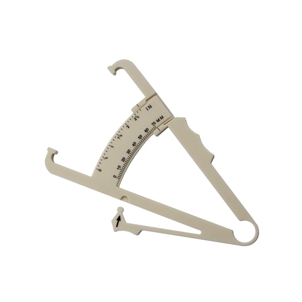 Soidarity Calibrador de pliegues cutáneos portátil Unidades duales 0-70 mm Probador de grasa corporal Herramienta de medición Suministros para bajar de peso Beige