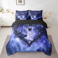thumbnail image 2 of Feelyou 3D Spider Animal Bedding Comforter Set 7 Pieces, Blue Romantic Rose Floral Full Bedding Set, Happy Valentine's Day Reversible Fitted Sheet Flat Sheet, Microfiber Bedroom Decor, 2 of 7