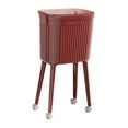 thumbnail image 4 of Bote de Basura Alto con Ruedas Papelera Alta Portátil con Tapa Deslizante Cubo para Residuos Compacto Y Grande Depósito Organizador con Ruedas Estruct rojo, 4 of 8