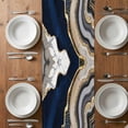 thumbnail image 6 of Blue Marble Table Runner - 48 Inch Long, Kitchen Dining Table Runner Dresser Scarves, Grey Gold Texture Vintage Farmhouse Art Farmhouse Decor for Coffee Tables Wedding Party Banquet, 6 of 8