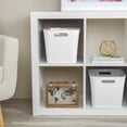 thumbnail image 4 of Mainstays Cube Bin, Open Plastic Storage Containers, Versatile Stylish Organizers with Handles, White, 4 of 7