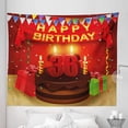 thumbnail image 1 of 36th Birthday Tapestry, Celebration Party with Cake Candles and Presents Happy Birthday Print, Fabric Wall Hanging Decor for Bedroom Living Room Dorm, 5 Sizes, Burgundy Red, by Ambesonne, 1 of 1