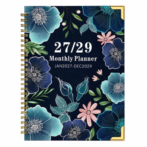 2027-2029 Monthly Planner, Large 3 YearCalendar for 2027,2028,2029 with MonthlyViews, Colorful Tabs, Notes Pages & Inner Pocket(9" x 11")