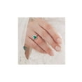 thumbnail image 4 of 1.67 Carat (Ctw) Lab-Created Green Emerald and White Topaz Halo Ring in 10K Yellow Gold for Women, 4 of 6