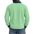 thumbnail image 4 of Polo Shirts for Men Waffle Knit Button Up Denim Collar Collared Top Fall Long Sleeve Patchwork Shirts 3XL, 4 of 6