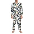 thumbnail image 3 of Sikiie Watercolor Butterflies Mens Pajama Set, Soft Warm Long Sleeve Sleepwear, Cozy Button-Down Pjs for Men-Large, 3 of 7
