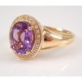 thumbnail image 5 of 14K Yellow Gold 3.20 ct Diamond and Amethyst Halo Engagement Ring, 5 of 6