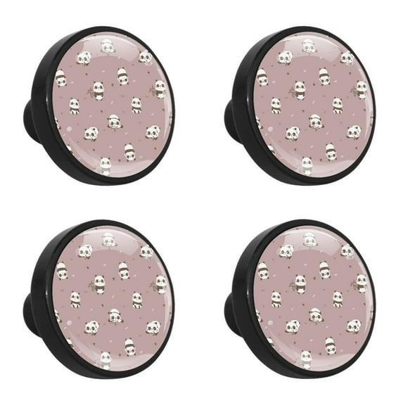 4 Pcs Panda Knobs for Kitchen Cabinet Cupboard Dresser Bookcase Drawer Pulls Handles Round Home Decor