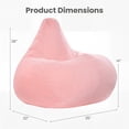 thumbnail image 4 of Giantex Bean Bag Chair, Accent Lazy Sofa, Comfy Floor Lounger for Living Room, Pink, 4 of 9