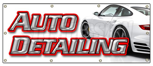 72 AUTO Detailing Banner Sign car wash Wax Signs 