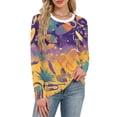 thumbnail image 4 of Mardi Gras Shirts for Women Glitter Carnival Crew Neck Tunic Tops Sequins Long Sleeve Gold Graphic Tee Purple Pink M, 4 of 6