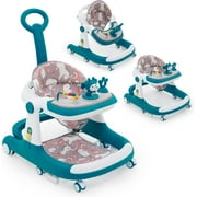 Ealing Foldable Baby 5-in-1 Activity Walker - Rocker, Activity Center, Bouncer, Seat Walker, Push Walker - Adjustable Speed Rear Wheels and Height Toys Ages 6-18 Months