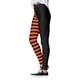 thumbnail image 2 of MKLEKYY Leggings para mujer, pantalones de yoga con rayas huecas para mujer, leggings elásticos con estampado de rayas negras y naranjas, pantalones deportivos altos para mujer, 2 of 4