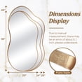thumbnail image 3 of Fahomiss Modern 24" x 36" Irregular Wall Mirror, Cloud-Shaped Bathroom Mirror, Asymmetrical Vanity Mirror for Home Wall Decor, Mirror Suitable for Bedroom, Living Room, Entryway,Gold Metal Frame, 3 of 12