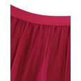 thumbnail image 2 of Rdhnmea Women's Tiered Tulle Long Skirt Asymmetrical Pleated Elastic High Waist Layered Tutu Skirt Frill Trim Ruffle Midi Skirt, 2 of 6