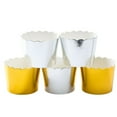 thumbnail image 3 of 50 Pcs Metal-like Texture Paper Cupcake Cups Disposable Muffin Cup Heat-resistant Dessert Bowls Party Supplies for Baking Wedding Birthday (Silver), 3 of 8