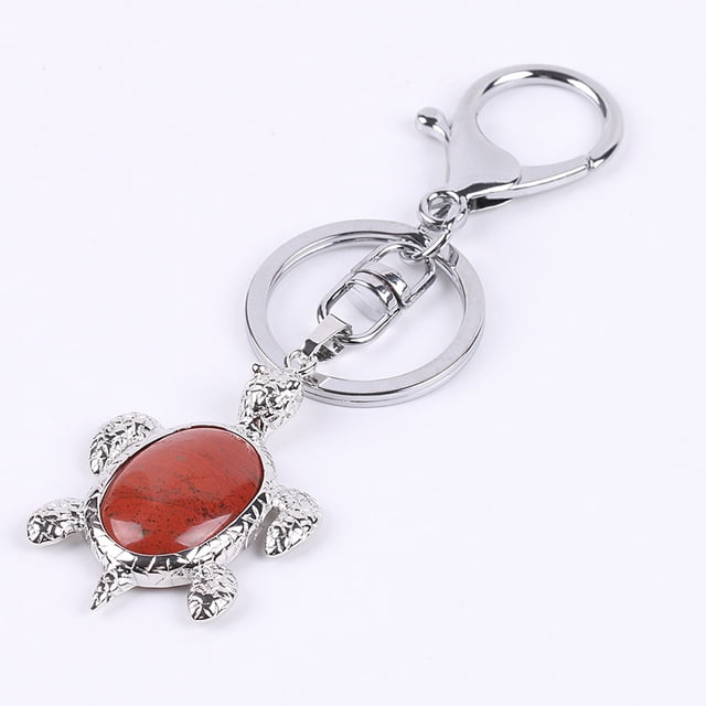 Crystal Stone Turtle Pendant Car Keychains for Ladies Men Bag Keyrings Buckle