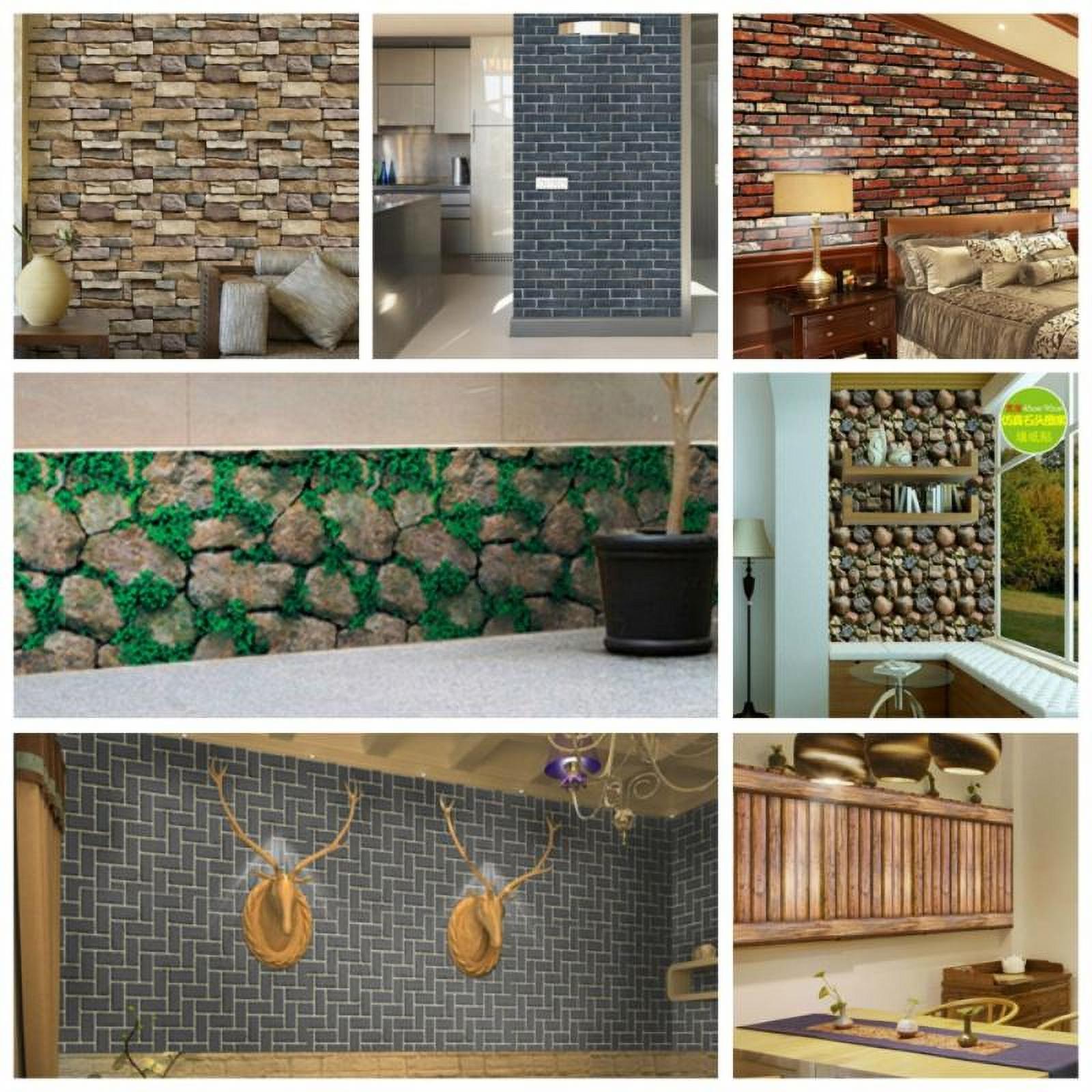 Keimprove 3D Brick Wall Stickers Self-Adhesive PVC Wallpaper Peel and Stick 3D Art Wall Panels for Living Room Bedroom Background Wall Decoration,Wall Panels Peel and Stick Wallpaper - image 3 of 7