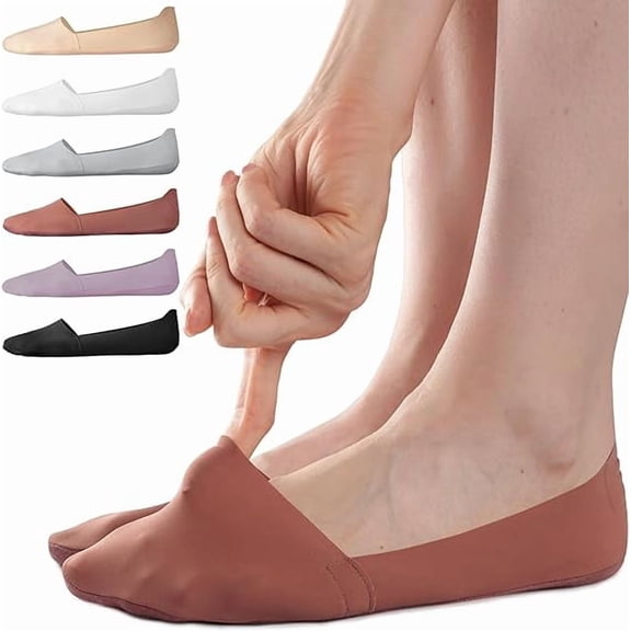 No Show Socks Womens, Non Slip Low Cut 6 Pairs Thin Silky Dress Footies Liner Invisible Socks Flats Loafers Sneakers(Size: 5-9)
