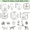 thumbnail image 2 of 1 Box 90Pcs Dog Charms Silver Cat Charm Bulk Puppy Animals Pet Bone Paw Footprint Tibetan Antique Alloy Beads Charm for Jewelry Making Charms Necklace Bracelet Accessory DIY Craft Supplies DIY, 2 of 6