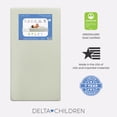 thumbnail image 2 of Delta Children Twinkle Stars Breathable Baby Bed Crib Mattress and Toddler Mattress with Removable/Machine Washable Cover - GREENGUARD Gold – Waterproof - Sustainably Sourced Core Fiber Core, Green, 2 of 9