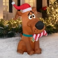 Airblown Inflatables 5 Foot Christmas Puppy SCOOB with Peppermint Bone
