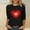 Love heart tshirt-Black#1, variant on Womens 2025 Valentine's Day Plus Size Top Romantic Cute 3/4 Sleeve Blouse Funny Casual Heart Print T-Shirts Loose Round Neck Valentine Day Gifts Tops White XXL