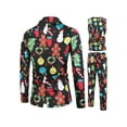 thumbnail image 2 of Franhais 3Pcs Men Christmas Suit Sets Funny Long Sleeve Single Breasted Jacket Blazer with Vest Pants Set Party Outfit, 2 of 9