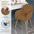 thumbnail image 2 of IVV Modern Accent Arm Chairs Set of 2, Upholstered Velvet Side Chair Vanity Chair with Golden Metal Legs for Dining Room Kitchen Club Guest Room, Ginger, 2 of 5