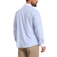 thumbnail image 3 of INSPIRE CHIC Men's Striped Button Down Long Sleeve Stretch Business Shirts L Blue, 3 of 4