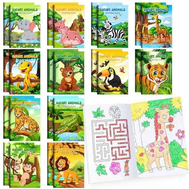 Libros para colorear BenLouis Jungle Safari Animals Kids x24