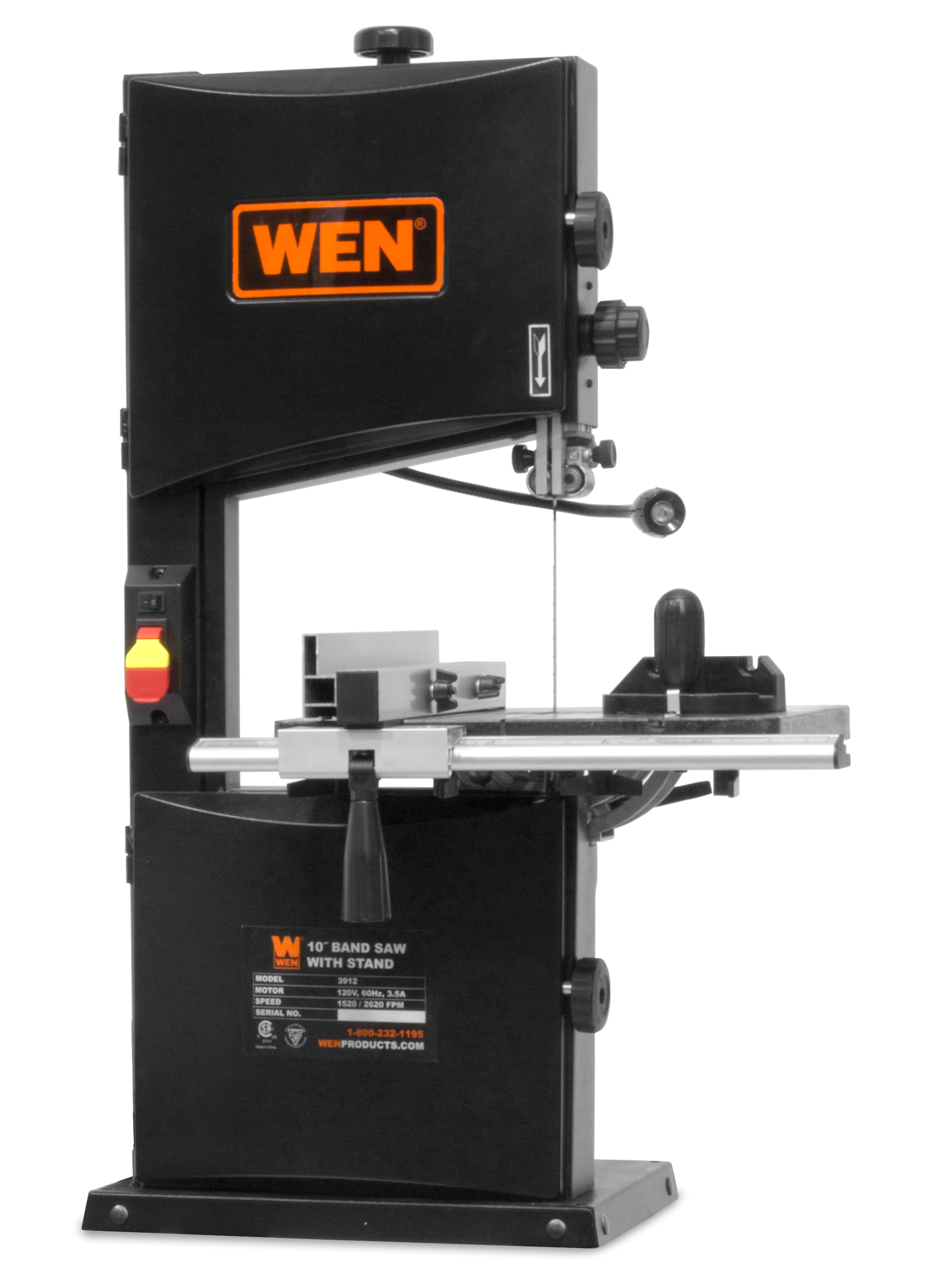 WEN 3.5-Amp 10-Inch Two-Speed Band Saw with Stand and Worklight, 3962 - image 2 of 7