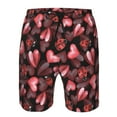 thumbnail image 4 of Yiaed Ladybugs and Red Hearts Print Men's Swim Trunks with Lining Quick Dry Sports Shorts Beach Shorts Boardshorts-3X-Large, 4 of 5