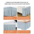 thumbnail image 6 of Blue Plaid Wrap Around Bed Skirts for Queen Bed 18" Drop,Bed Skirt with Adjustable Elastic Belt Dust Ruffle Bed Valance for Bedroom Hotel Country Cute Love Pastoral Heart Lattice Bed Frame Cover, 6 of 7