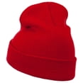 thumbnail image 3 of Captain Embroidered Cuff Long Beanie - Red OSFM, 3 of 5