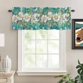 thumbnail image 2 of Kitchen Valances for Window, Spring Flowers Daisy Butterflies Light Filtering Rod Pocket Valance Curtain, Green Wood Board Short Curtains Window Topper for Bedroom Bathroom Living Room 54x18in, 2 of 9